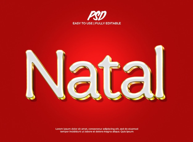 Efecto de estilo de texto natal rojo