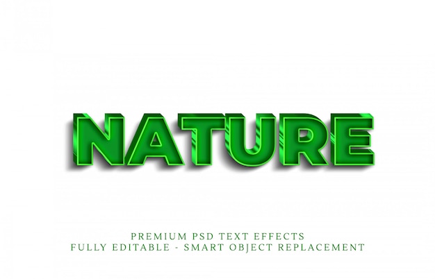 PSD efecto de estilo de texto de naturaleza verde