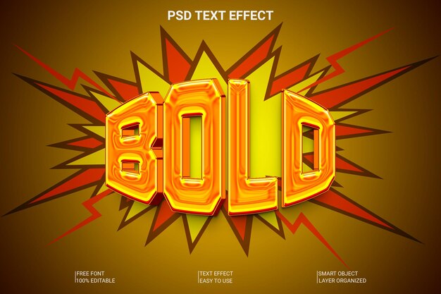 PSD efecto de estilo de texto en negrita psd 3d