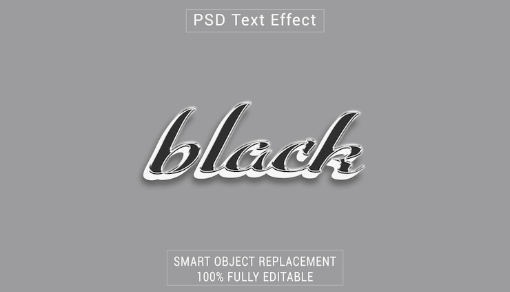 PSD efecto de estilo de texto en negro de psd gratuito