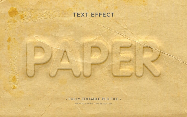 Efecto de estilo de texto en papel
