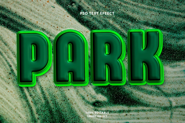 Efecto de estilo de texto de parque psd gratuito