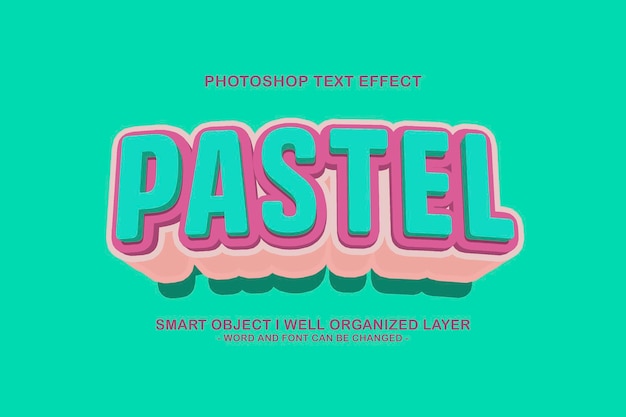 Efecto de estilo de texto pastel 3d editable