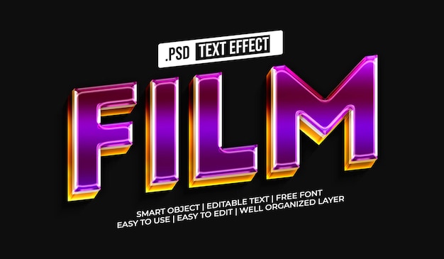 PSD efecto de estilo de texto de película