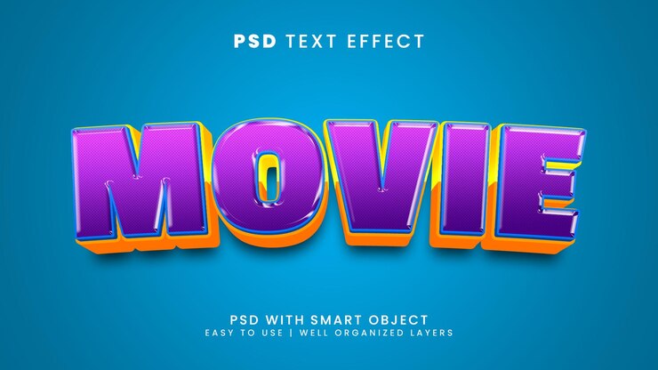 PSD efecto de estilo de texto de película