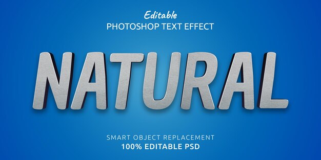 Efecto de estilo de texto de Photoshop editable natural