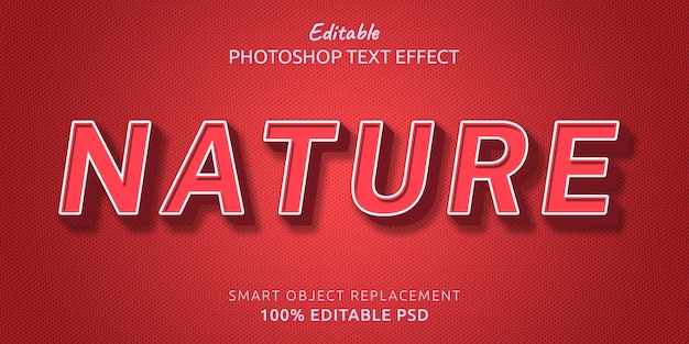 Efecto de estilo de texto de photoshop editable en la naturaleza