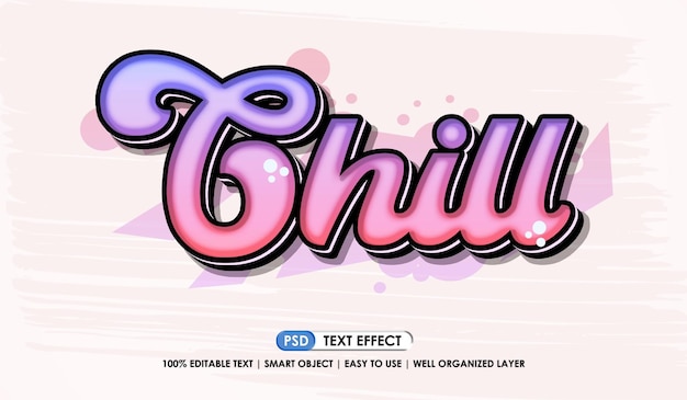 Efecto de estilo de texto premium chill graffiti