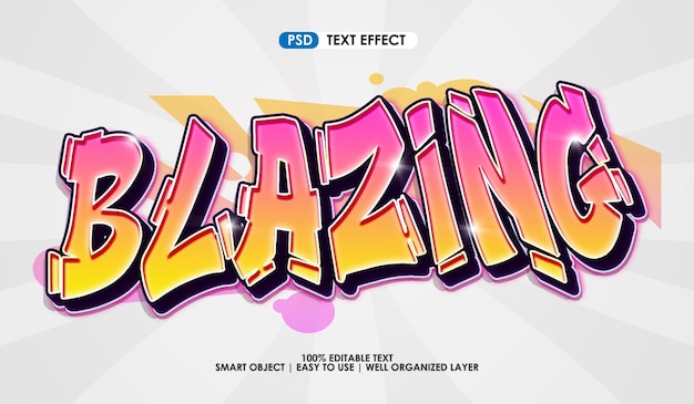 PSD efecto de estilo de texto premium de graffiti ardiente