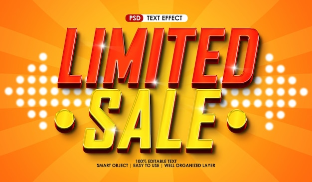 Efecto de estilo de texto premium de venta limitada moderna