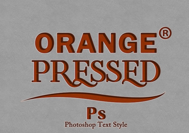 PSD efecto de estilo de texto de prensa naranja