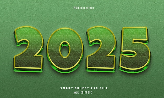 Efecto de estilo de texto de psd gratuito para el año nuevo 2025