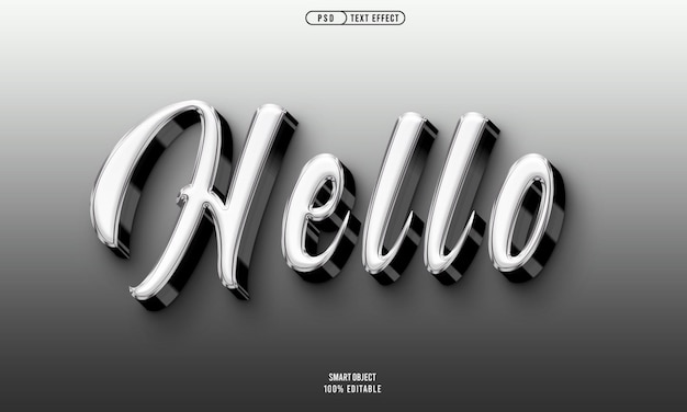 Efecto de estilo de texto psd hello gratuito