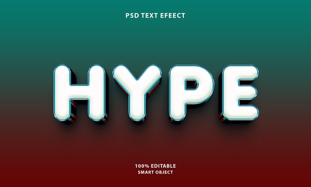 Efecto de estilo de texto psd hype gratuito