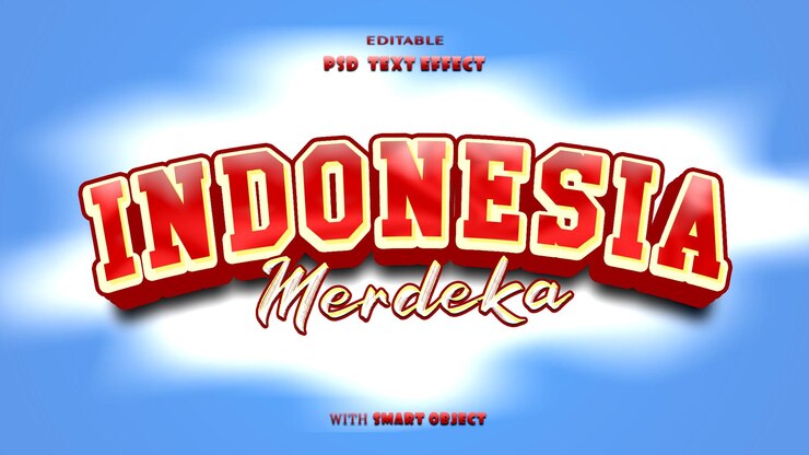 PSD efecto de estilo de texto de psd indonesia