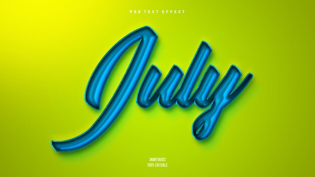 Efecto de estilo de texto de psd julio gratuito