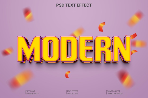 Efecto de estilo de texto PSD moderno