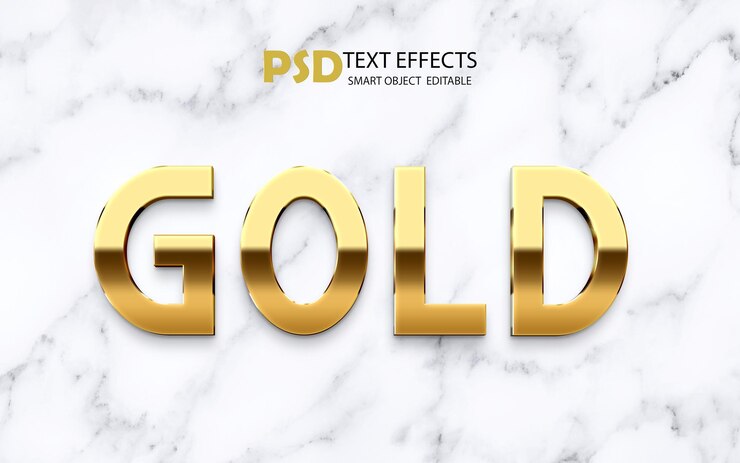 PSD efecto de estilo de texto psd oro