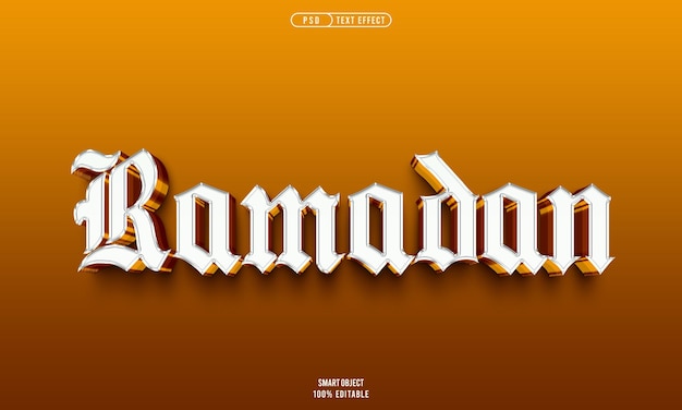 Efecto de estilo de texto de psd ramadan gratuito