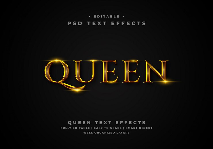 PSD efecto de estilo de texto reina