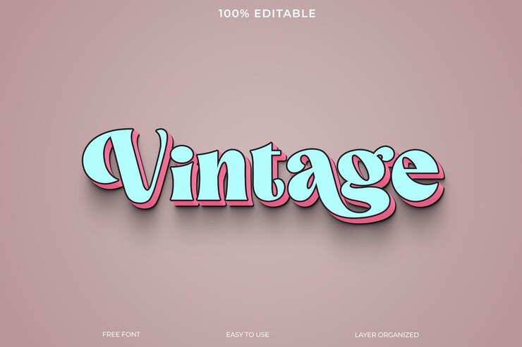 PSD efecto de estilo de texto retro vintage