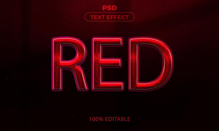 Efecto de estilo de texto rojo de PSD