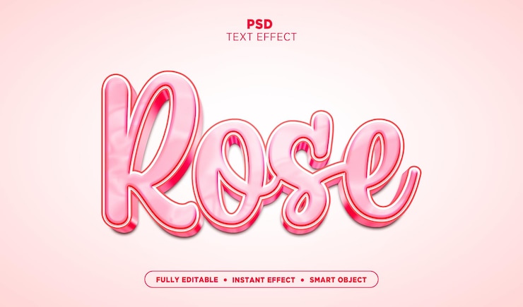 PSD efecto de estilo de texto rosa psd