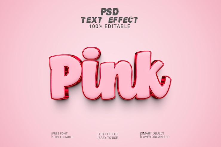 PSD efecto de estilo de texto rosa