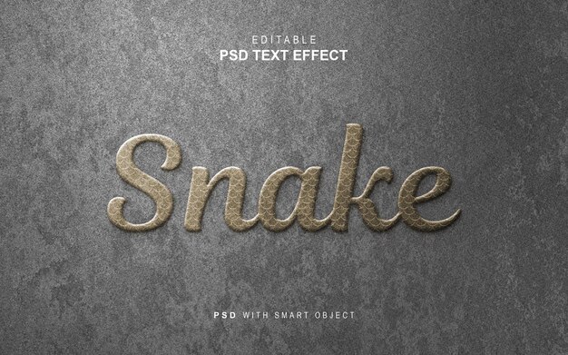 PSD efecto de estilo de texto de serpiente