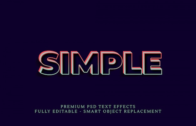 Efecto de estilo de texto simple psd, efectos de texto psd premium