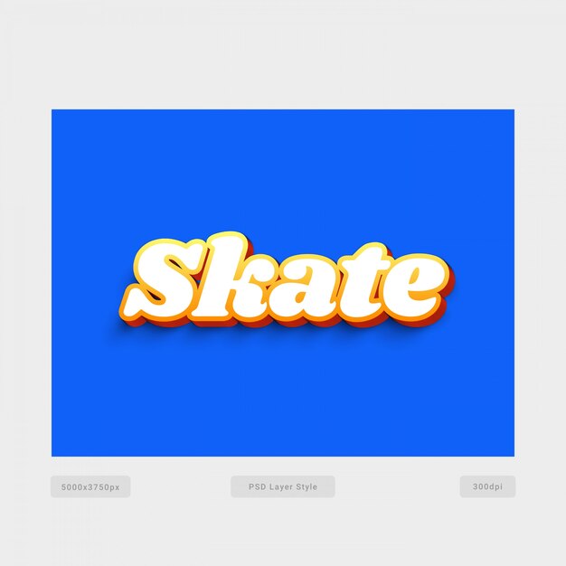 Efecto de estilo de texto de skate 3d