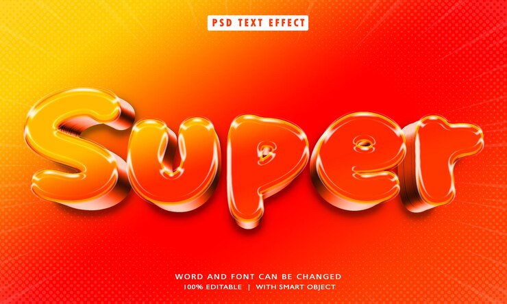 PSD efecto de estilo de texto super 3d editable