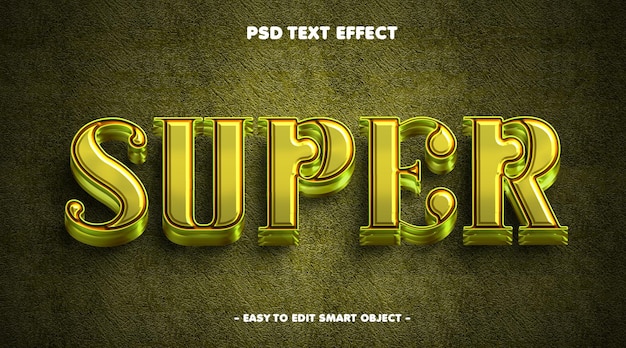 Efecto de estilo de texto súper 3D