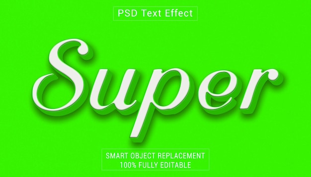 Efecto de estilo de texto de Super logotipo de PSD.