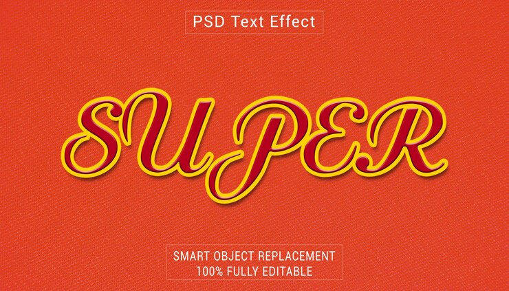 PSD efecto de estilo de texto de super logotipo de psd.