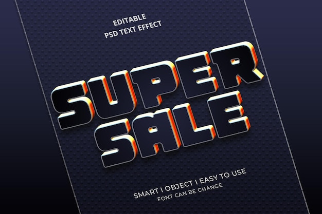 Efecto de estilo de texto supersaletext de PSD libre