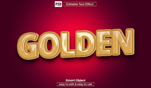 Efecto de estilo de texto de tipo dorado psd 3D