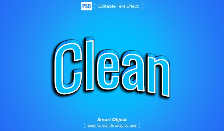 PSD efecto de estilo de texto de tipo limpio psd 3d