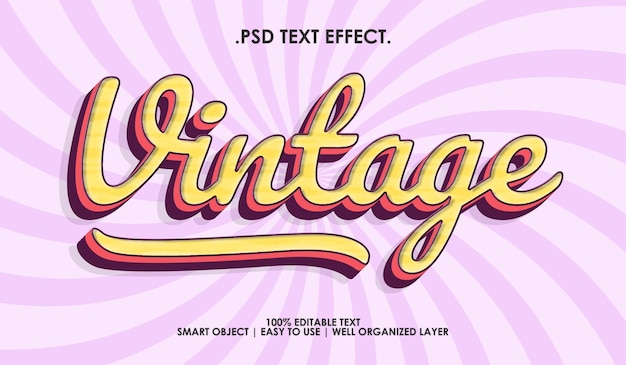 Efecto de estilo de texto vintage clásico