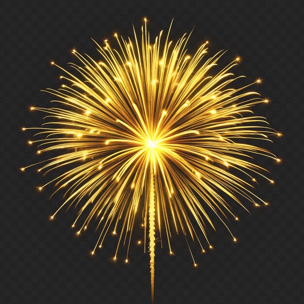 Efecto de explosión dinámico de fuegos artificiales aislado en un fondo transparente para imágenes de celebración