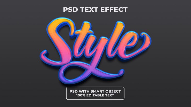 PSD efecto ext 3d estilo colorido estilo de efecto de texto editable