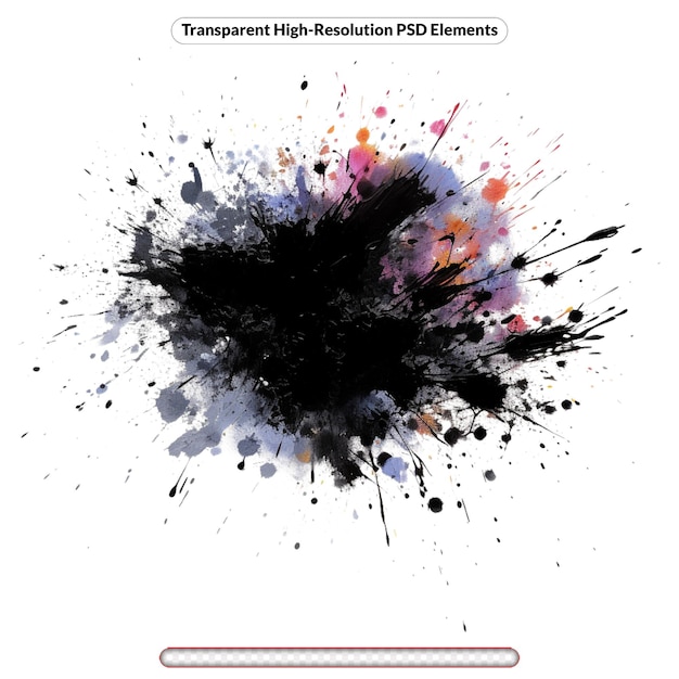 PSD efecto de fondo con parches de color gráfico negro y pinceladas
