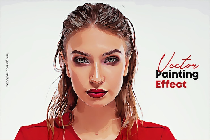 PSD efecto de foto de arte de pintura vectorial