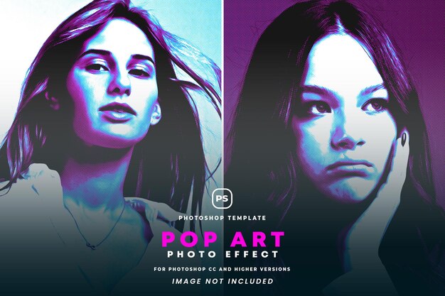 PSD efecto de foto de arte pop