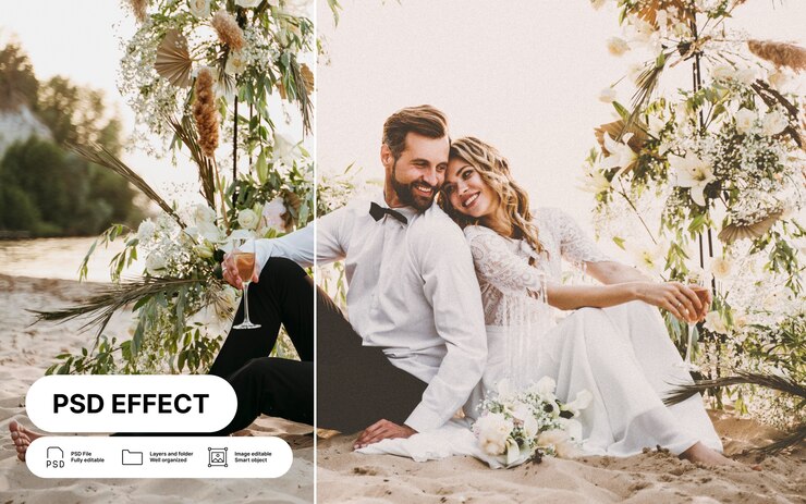 Efecto de la foto de la boda