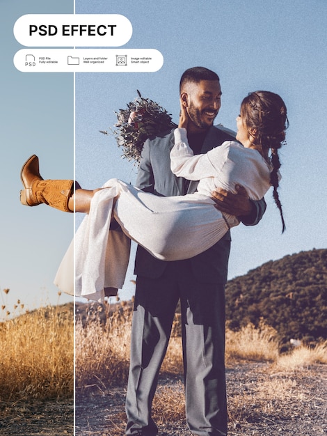 PSD efecto de la foto de la boda