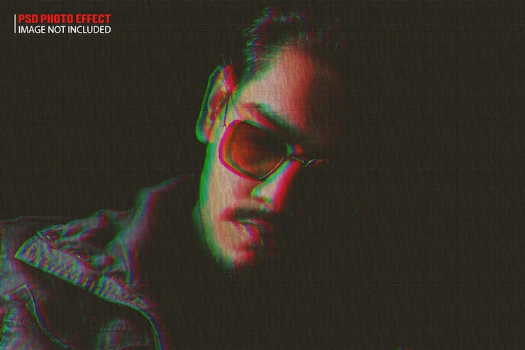 PSD efecto de foto de canal dividido de color rgb