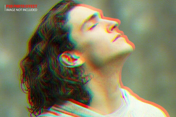 PSD efecto de foto de doble color dividido rgb