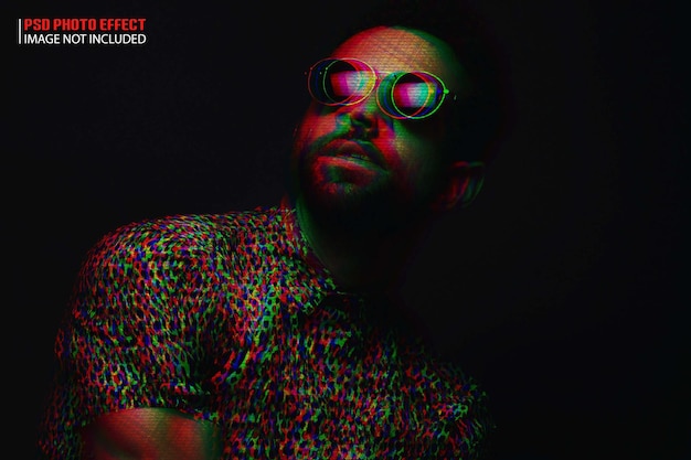 efecto de foto de doble color dividido rgb