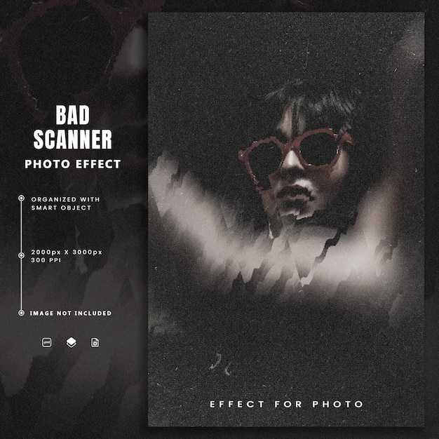 Efecto de foto de escáner defectuoso